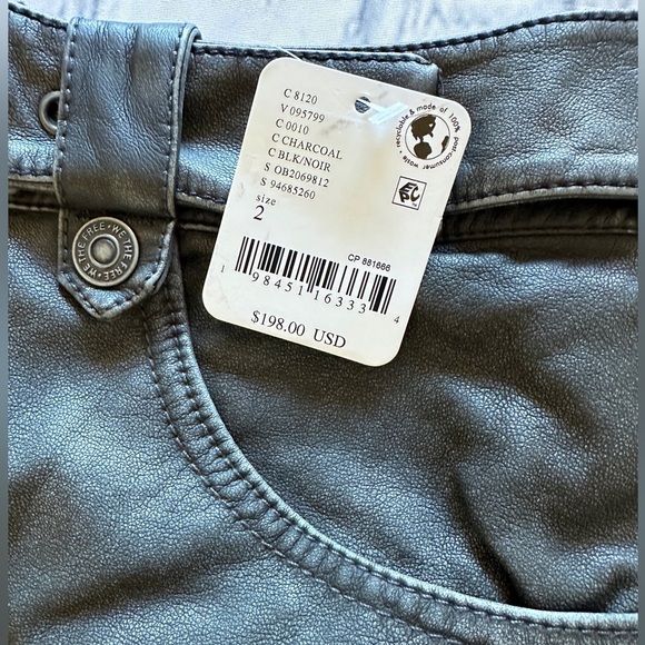 #156 NWT Free People Astoria Vegan Maxi Skirt in Charcoal - Picture 9 of 9